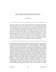 Electing the Senate in Canada