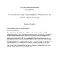 A Manifestation of Total Freedom: Anarchy and its Viability as an Ideology