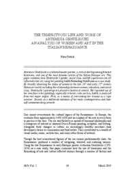 The Tempestuous Life and Work of Artemisia Gentileschi: An Analysis of Women and Art in the Italian Renaissance