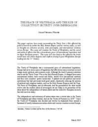 The Peace of Westphalia and the Rise of Collectivist Security Over Imperialism
