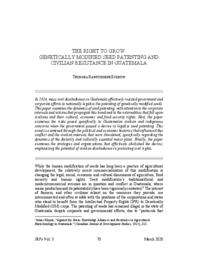 The Right to Grow: Genetically Modified Seed Patenting and Civilian Resistance in Guatemala
