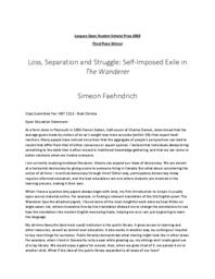 Loss, Separation and Struggle: Self-Imposed Exile in The Wanderer