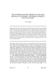 The Outbreak of the American Civil War: Political, Economic, and Moral Conflict Due to Slavery