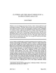 Clothing and the Great Depression: A Fashion Trend Analysis