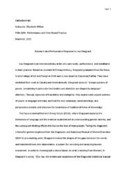 Research and Performative Response to Lou Sheppard