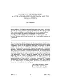 Reconciliation, Interupted: A Look at Post-Genocide Rwanda and the Gacaca Courts