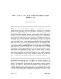 Abbasid Cultivation of Iranian Dissent in Khorasan