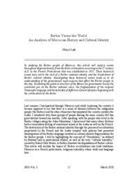 Berber Versus the World: An Analysis of Moroccan History and Cultural Identity