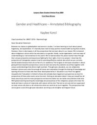 Gender and Healthcare - Annotated Bibliography