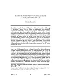Positive Neutrality: Nasser’s Most Consequential Policy