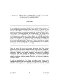 Can First Nations Sovereignty Coexist with Canadian Sovereignty?