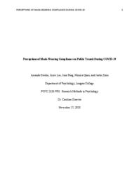 Perceptions of Mask-Wearing Compliance on Public Transit During COVID-19