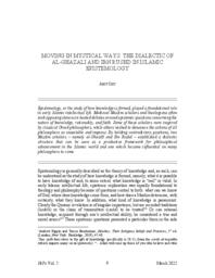 Moving in Mystical Ways: The Dialectic of al-Ghazali and Ibn Rushd in islamic Epistemology