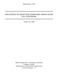 Solutions to selected exercises from math 1274 textbook