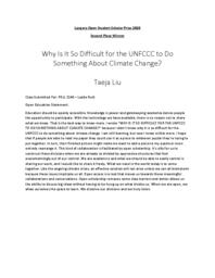 Why Is It So Difficult for the UNFCCC to Do Something About Climate Change?