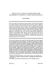 The Road to Caesar: Establishing the Beginning of the End of the Roman Republic